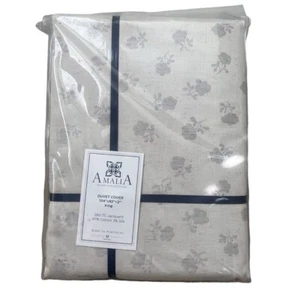 AMALIA HOME COLLECTION LILI BLUMEN JACQUARD SEIDENMISCHUNG BETTBEZUG KING SIZE - Bild 1 von 3