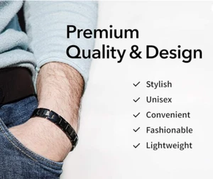 Carbon Black Magnetic Adj Link Arthritis Schmerzlinderung Handgelenk Therapie Armband Neu im Karton - Bild 1 von 4