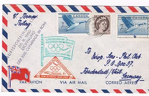 1960. Canada a Alemania. Sobre circulado con viñeta Olimpiada de Roma - Imagen 1 de 1
