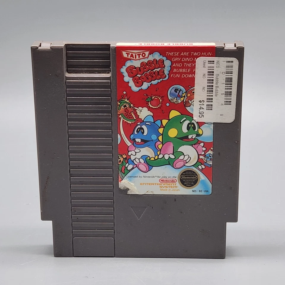 Vintage Bubble Bobble NES Nintendo Game Cartridge Taito Retro 1980s Made Japan - Image 1 of 4