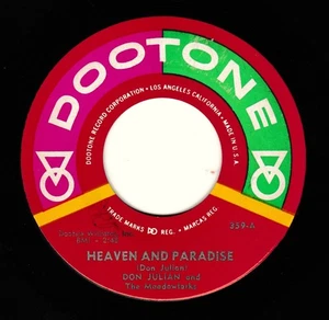 DON JULIAN AND THE MEADOWLARKS    HEAVEN AND PARADISE      1959 DOO-WOP 45 - Picture 1 of 1