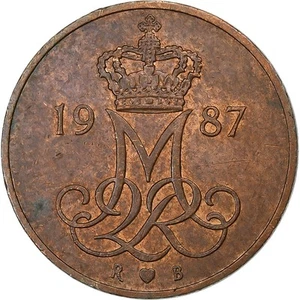 [#1029344] Denmark, Margrethe II, 5 Öre, 1987, Copenhagen, Copper Clad Iron, AU - Picture 1 of 2