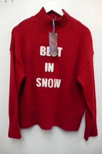 Joules Weihnachtspullover Best In Snow Wortspiel rot Strick Schildkröte Damengröße UK 12 - Bild 1 von 15