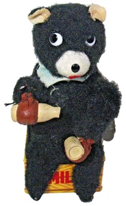 1930s Japan Tin Litho Wind up Farm Milk Bear Works but Badly Damaged Hands - Picture 1 of 13