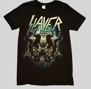 Slayer Shirt Mens Small Black Horned Skull Graphic Band Metal Tee Pacific Cotton - Picture 1 of 6