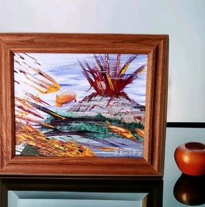 Original Abstract Painting, Acrylic on canvas signed "Have A Nice Day" - Picture 1 of 1