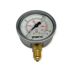 MANOMETER Ø 63 0-16 BAR RADIAL 1/4" GLYZERINBAD FÜR GAS WASSER EDELSTAHLGEHÄUSE - Picture 1 of 1