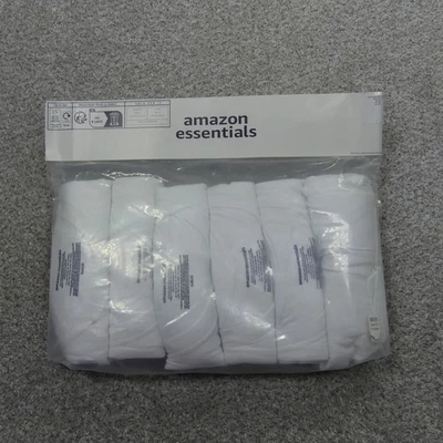 Paquete de 6 camisas Amazon Essentials para hombre extra grandes blancas de algodón Foto 1 de 4