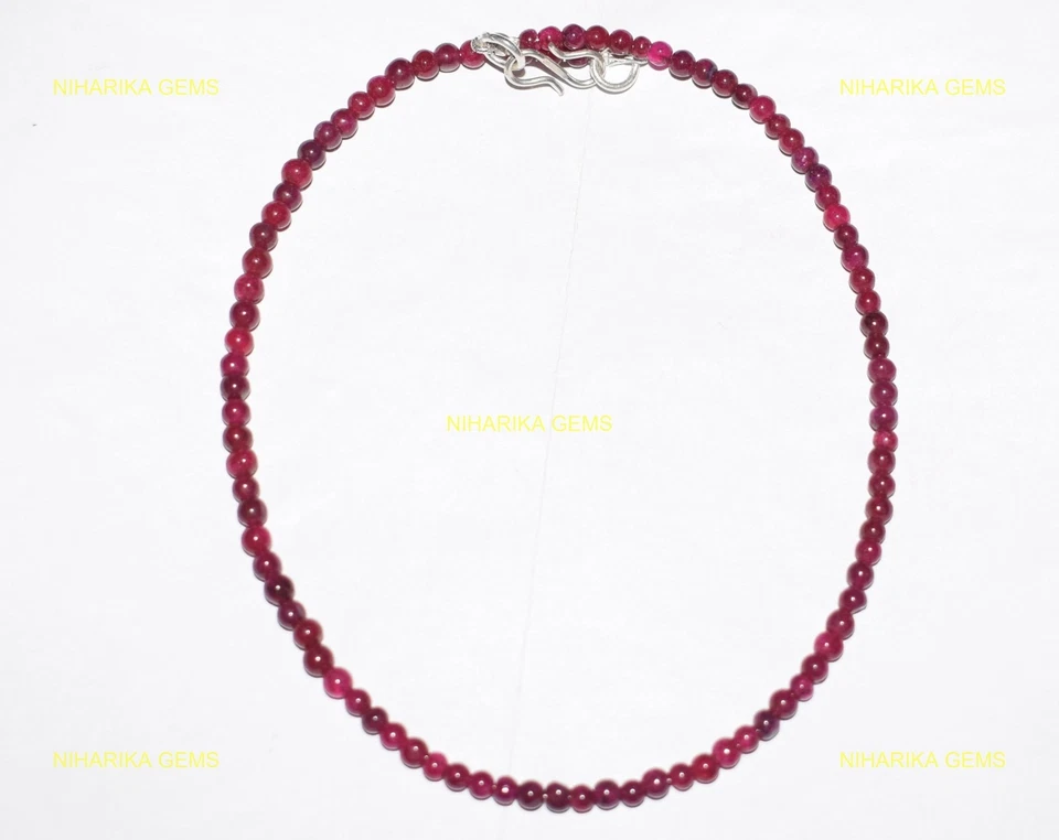 Argento Sterling Laboratrio Rubino Colorato Gemma Perline Nero Friday Moglie - Immagine 1 di 4