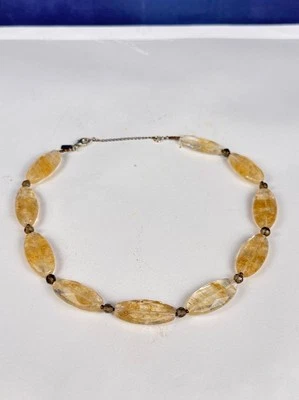 J. Jill Glass beaded necklace Spacers Clear Tan Brown Boho Foto 1 de 3