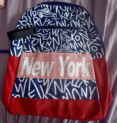 NUEVO Robin Ruth Rojo y Azul Marino Balagan Nueva York Mochila Bolso Libro Viaje Unisex 🏙️ Foto 1 de 2