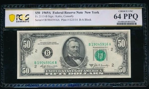 AC 1969A $50 FRN New York PCGS 64 PPQ Fr 2115-B uncirculated - Picture 1 of 2