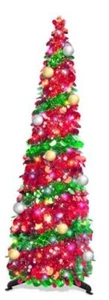 Skinny Valentines Tree Valentines Decor - 5 Ft Pop Up Red Valentines Red Green - Picture 1 of 6