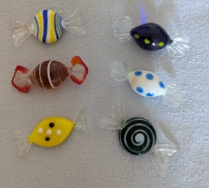 Murano Art Glass wrapped candy 6 pieces with extras - Picture 1 of 4