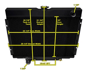 RS Champion 3 Row Black Finish Radiator for 1967 - 1970 Ford Mustang V8 Engine - Photo 1/7