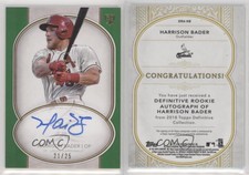 2018 Topps Definitive Collection Green /25 Harrison Bader #DRA-HB Rookie Auto RC