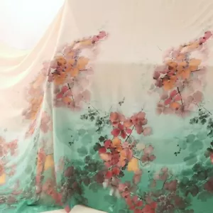 1 meter X 1.48 meter Floral Painting Chiffon Gauze Dancing Dress Fabric Chiffon - Bild 1 von 6