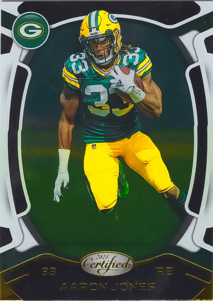 Aaron Jones 2021 Certified Football Gold Foil Base Card #72 Green Bay Packers - Image 1 of 2