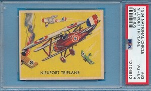 PSA 4 VGX R136 NIEUPORT TRIPLANE 1934 SKY BIRDS NATIONAL CHICLE #63 GRADED TPHLC