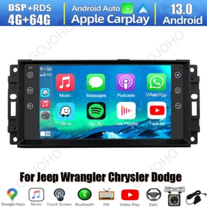 64GB Apple CarPlay For Jeep Wrangler 2007-2017 Android 13 Car Radio Stereo Navi - Picture 1 of 14
