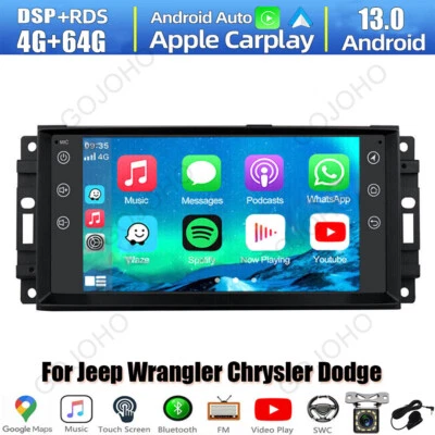 64GB Apple CarPlay For Jeep Wrangler 2007-2017 Android 13 Car Radio Stereo Navi - Image 1 of 4
