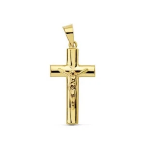 Colgante Oro 18k 750 mls. Cruz Cristo Palo Oval 23 X 12 MM. - Imagen 1 de 3