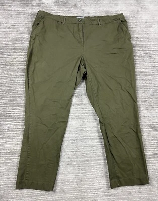 Pantalones chinos Jessica London para mujer 26W verde mezcla de algodón pierna recta Foto 1 de 4