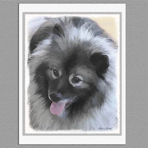 6 Keeshond Bailey Hund Blanko Kunst Notiz Grußkarten - Bild 1 von 3