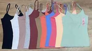 Primark Ladies Womens Stretch Cami Vest Strap Black White Navy 2XS/XS/M/L/XL/2XL - Picture 1 of 36