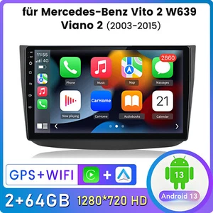 2+64GB Android 13 Für Mercedes-Benz Vito 2 W639 Viano 2 2003-2015 Navi Autoradio - Bild 1 von 14