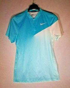 Herren Nike Golfshirt blau Fury flach silber Small neu ohne Etikett - Bild 1 von 5