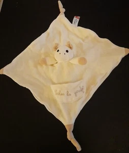Sophie le Giraffe Cream Comforter Puppet Doudou with Pocket & Dummy Holder Pouch - Picture 1 of 7