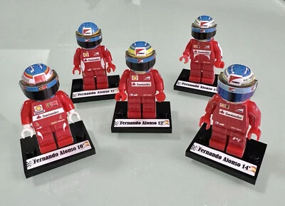 F1 Minifigure Fernando Alonso Ferrari History - Immagine 1 di 2