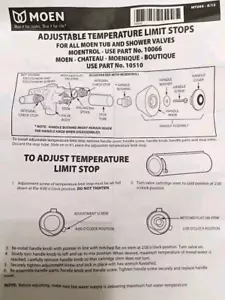 Moen 10066 Chrome Stop Tube With Adjustable Temperature Limit Stop Genuine - Picture 1 of 2