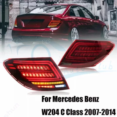 For Mercedes Benz W204 C200 C250 C300 2007-2014 Red LED Tail Lights Rear Lamps u - Image 1 of 4