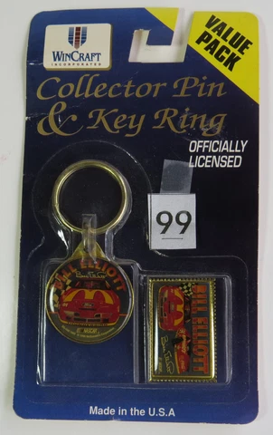 MOC 1995 Wincraft Incorporated McDONALD's BILL ELLIOTT Collector PIN & KEY RING Cover