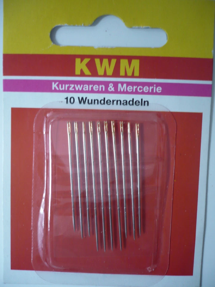10 Wundernadeln Zaubernadeln Nähnadel Nähen Basteln selbsteinfädelnd div Längen - Bild 1 von 1