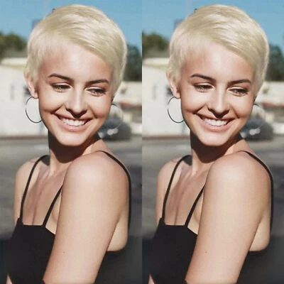 Peruca frontal de renda 613 Blonde Pixie, renda HD, pré-arrancada, parte lateral - Imagem 1 de 4