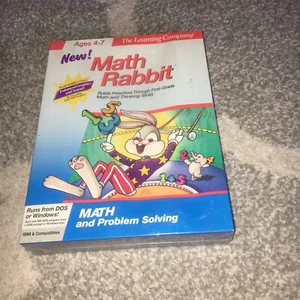 New Sealed The Learning Company Math Rabbit Software DOS & Windows - Picture 1 of 2