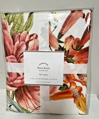 Capa de Edredom Queen Completa Estampa Flora Pottery Barn Floral Borboletas Jardim NOVA - Imagem 1 de 4