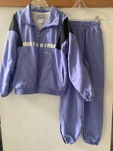 Vintage IXSPA lila schwarz Joggerjacke Hose 2 Stück Aufwärmen Trainingsanzug Damen M - Bild 1 von 16