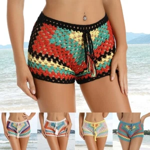 Beach Shorts Women's Swimwear Cover Up Crochet Bikini Shorts in 5 Color Options - Picture 1 of 26