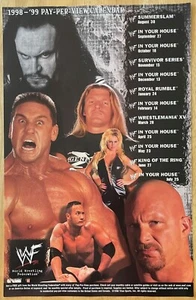 WWF POSTER {1998-1999} 11" x 17" STAR POSTER ! ROCK, STONE COLD, UNDERTAKER ! - Picture 1 of 1