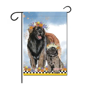 Leonberger Floral Garden Flag Double Sided 12 x 17 in. - Picture 1 of 1