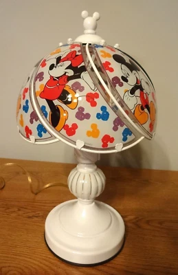 Vintage Disney Mickey/ Minnie Mouse Glass Panel Touch Lamp 3 Light Modes VGC - Image 1 of 4