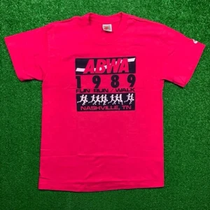 Nike Vintage T Shirt USA Gray Tag 1989 Nashville Running Marathon Pink 80s - Picture 1 of 8
