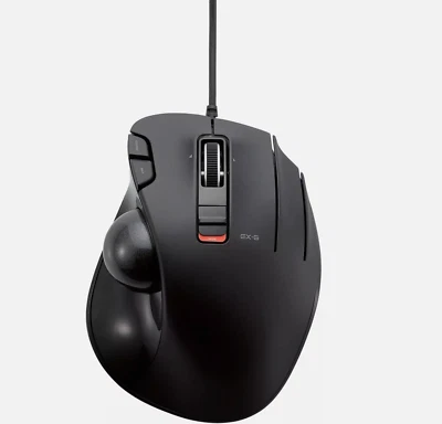 ELECOM EX-G Wired Trackball Mouse, Ergonomic, Thumb Control-Black - New Open Box - Image 1 of 4