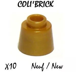 Lego 85975 - 10x Stein / Brick Cone 1 1/6x1 1/6x2/3 Fez - Pearl Gold - New Neu - Bild 1 von 1