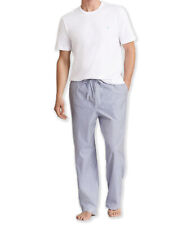 Brooks Brothers White Blue 2 Pc Shirt & Lounge Pants PJ Set , M Medium 8236-10