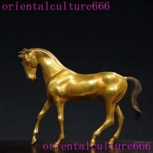 10 Zoll China Dynastie antike Bronze vergoldet Fengshui Reichtum Pferd Statue Skulptur - Bild 1 von 9